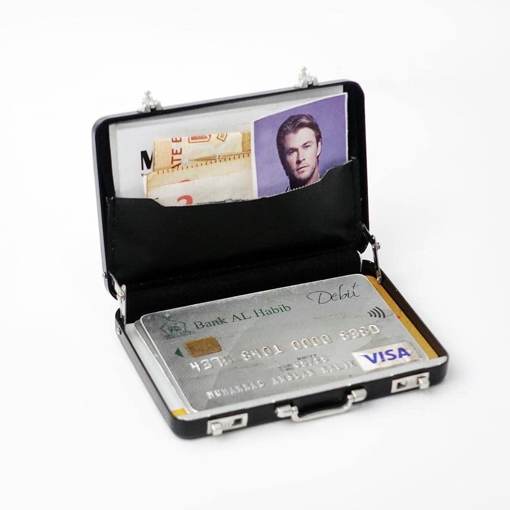 Briefcase Miniature Cards Holder RFID Wallet Realistic - Khareedlo.com.pk