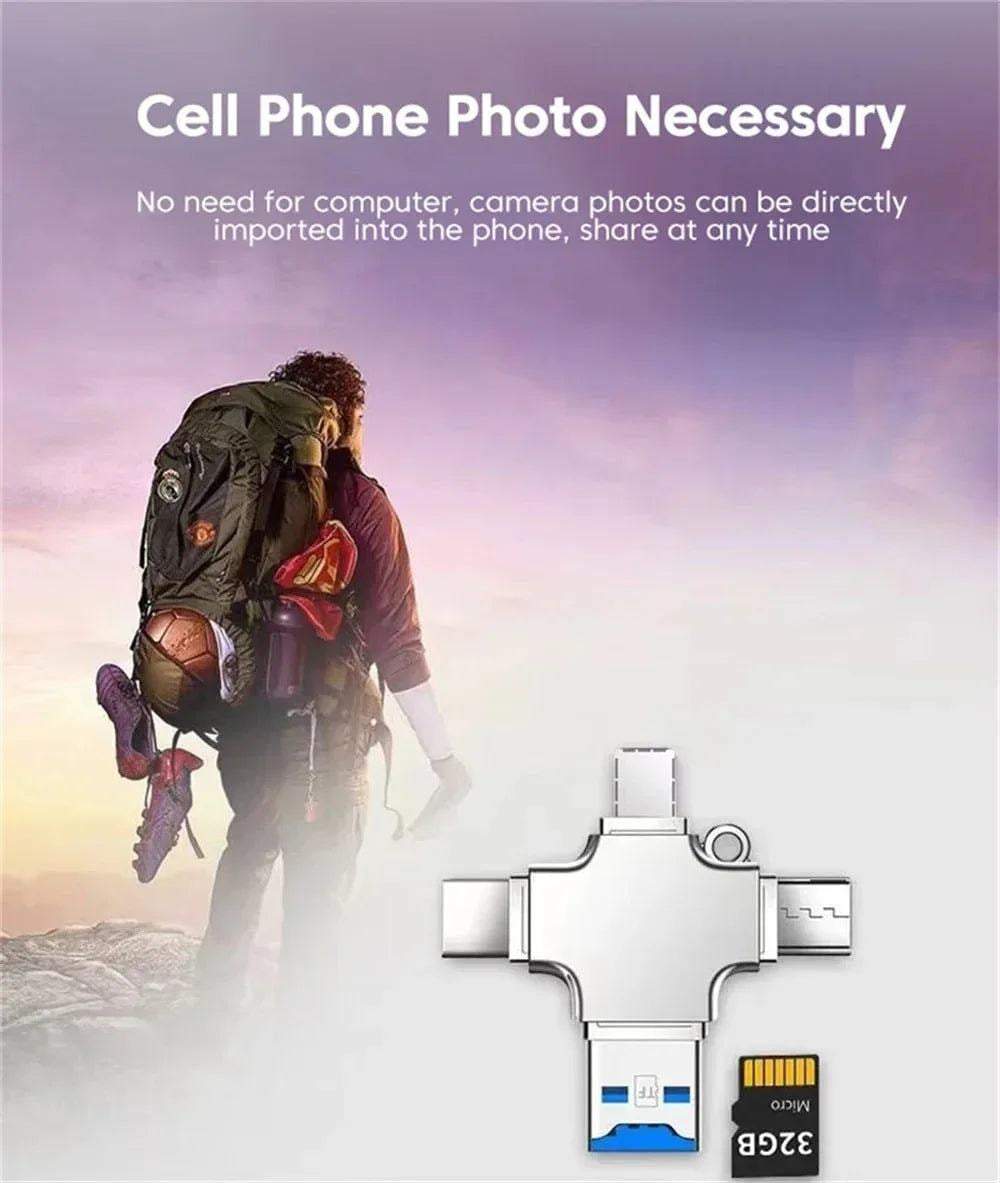 4 In 1 SD TF Memory Card OTG Adapter - Khareedlo.com.pk