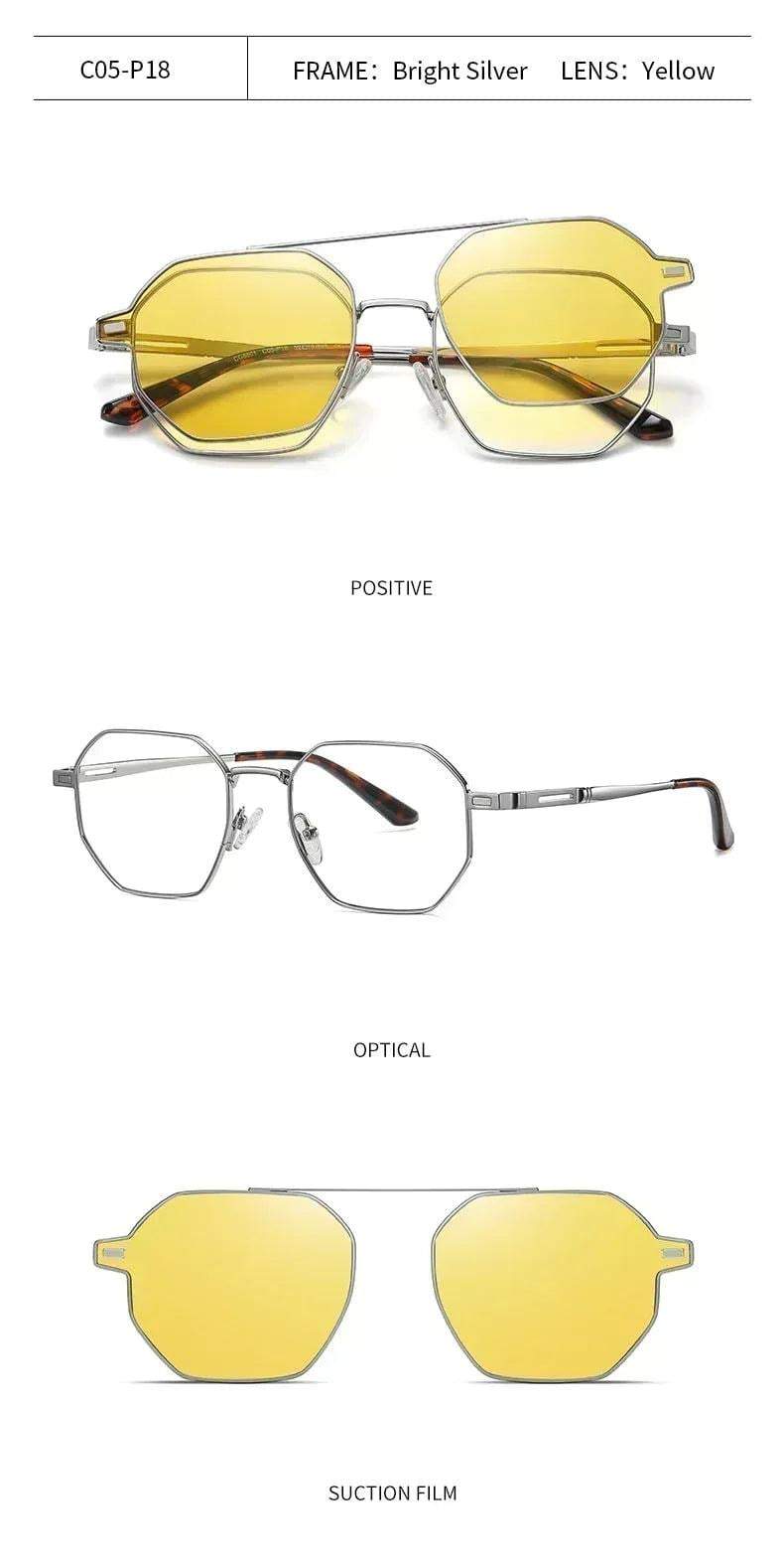 2 in 1 Polarized Magnetic Clips Optical Glasses ( Aluminum Body ) - Khareedlo.com.pk