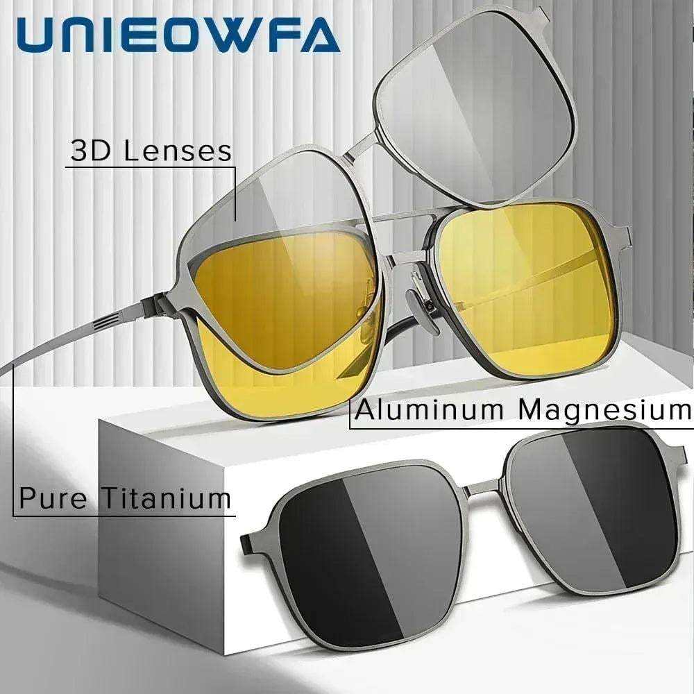2 in 1 Polarized Magnetic Clips Optical Glasses ( Aluminum Body ) - Khareedlo.com.pk