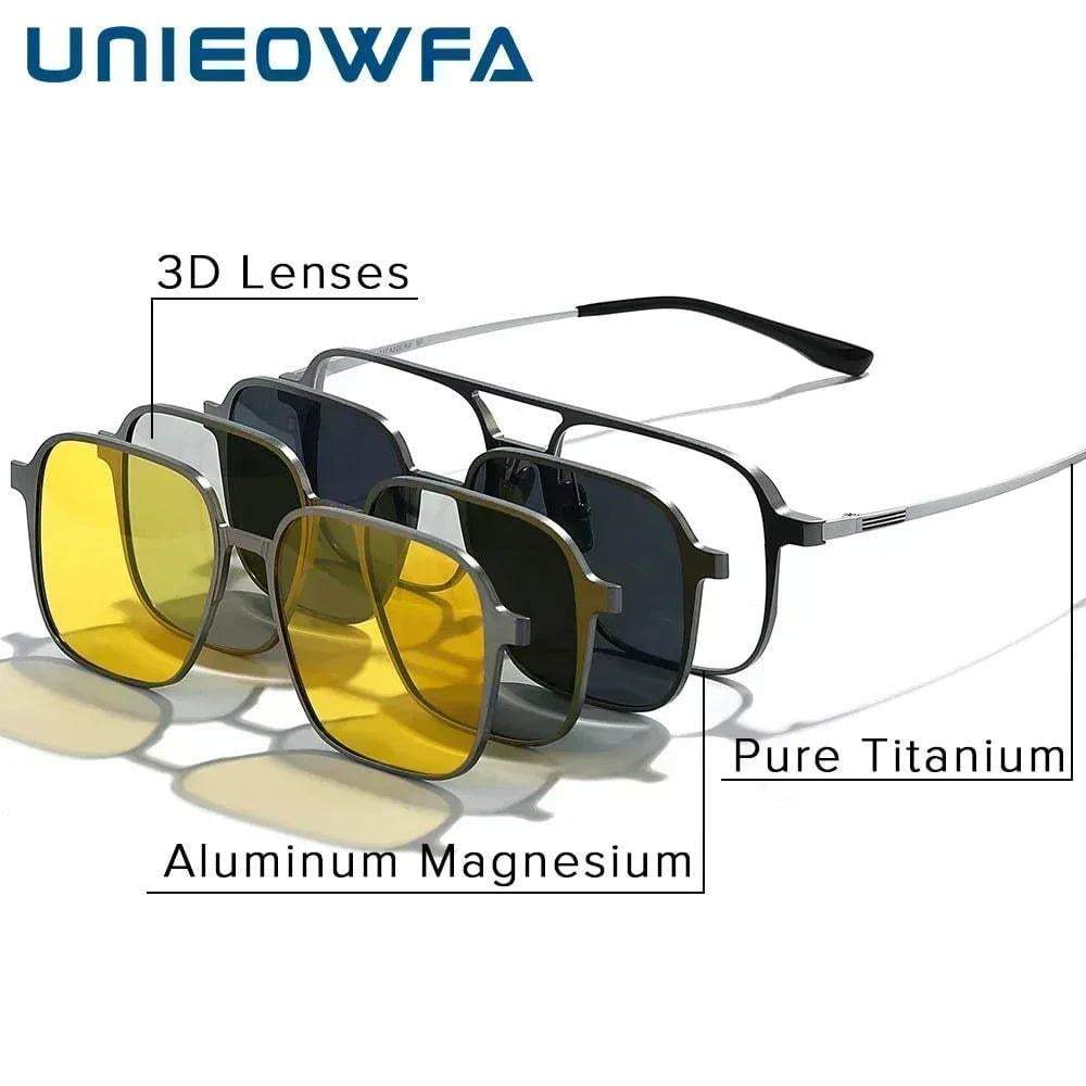 2 in 1 Polarized Magnetic Clips Optical Glasses ( Aluminum Body ) - Khareedlo.com.pk