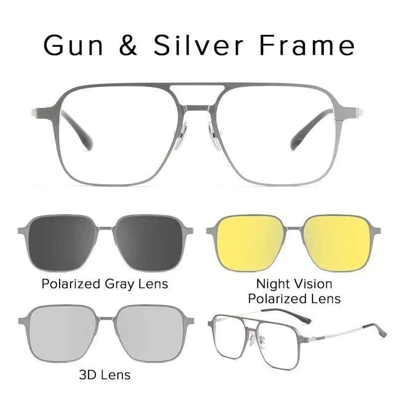 2 in 1 Polarized Magnetic Clips Optical Glasses ( Aluminum Body ) - Khareedlo.com.pk